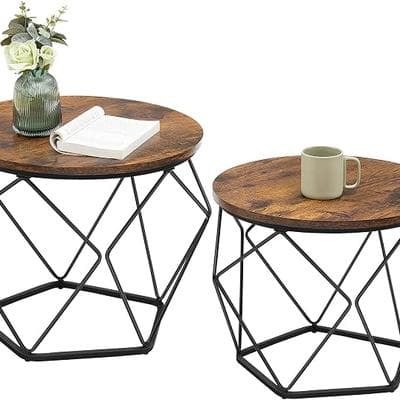 VASAGLE Small Coffee Table Set of 2 1