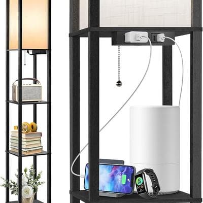 OUTON Floor Lamp with Shelves 1