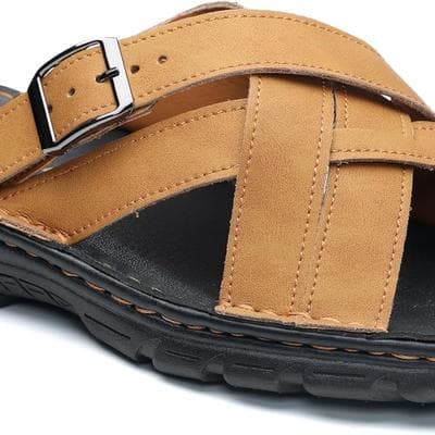 Mens Leather Slides Summer Outdoor Sandals AntiSlip 1