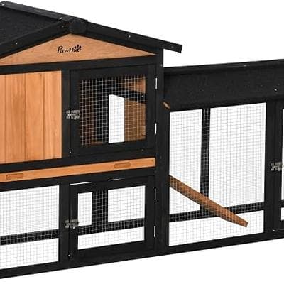 PawHut 69 Wooden Rabbit Hutch Pet Playpen 1