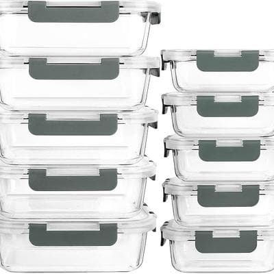 10Pack MCIRCO Glass Meal Prep Containers With 1