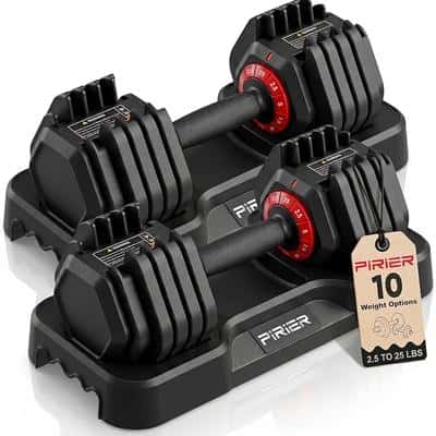 PIRIER Adjustable Dumbbell Set 25LB 1