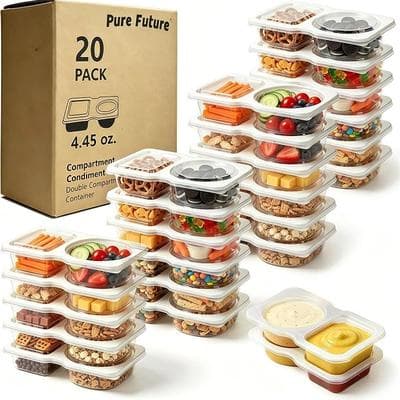 Pure Future 20Pack Reusable Double Compartment Snack 1