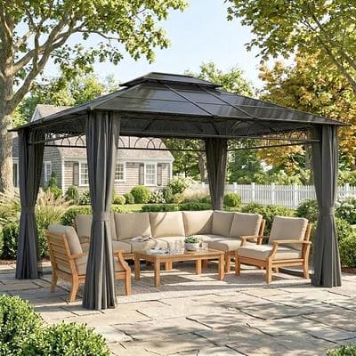 Outsunny 10 x 12 Outdoor Gazebo Canopy 1