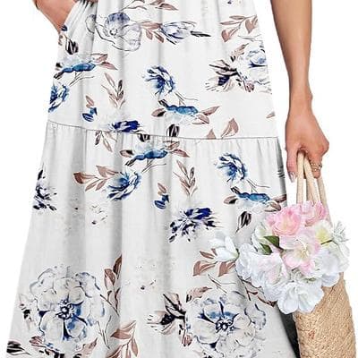MISFAY Womens Summer Dress Short Sleeve V 1