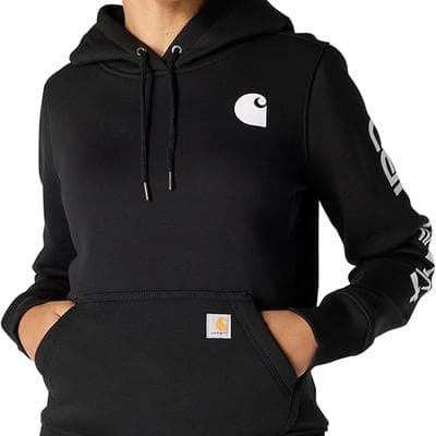 Carhartt Womens Relaxed Fit Midweight Logo Sleeve 1