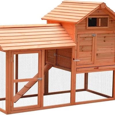 PawHut 82inch Deluxe Backyard Wood Chicken Coop 1