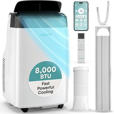 SereneLife Portable Air Conditioner 8000 BTU With 1