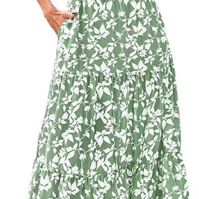 PRETTYGARDEN Womens Summer Boho Floral Flowy Midi 1