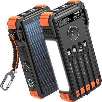 BLAVOR Solar Power Bank 20000mAh Builtin Cables 1
