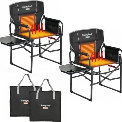 SunnyFeel Heated Camping Directors Chair Portable 1