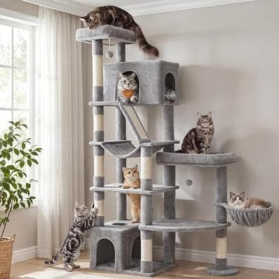 Feandrea 74Inch Cat Tree Tower for Indoor 1