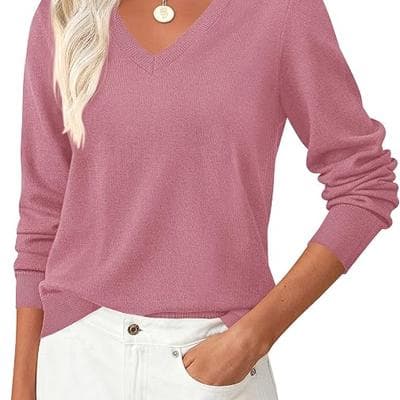 PRETTYGARDEN V Neck Sweaters for Women Cozy 1
