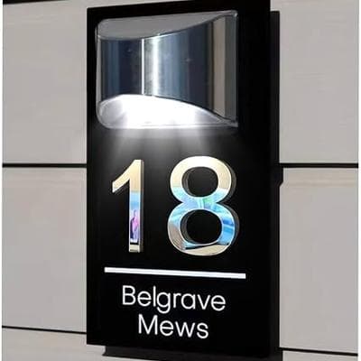 Personalized Solar House Number Plaques with Light 1