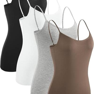Air Curvey Womens Basic Camisole Tank Tops 1