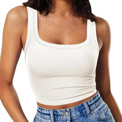 RIROW Womens Sleeveless Fitted Tank Top Square 1