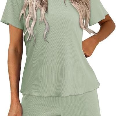 Womens Summer 2 Piece Outfits Pajamas Sets 1