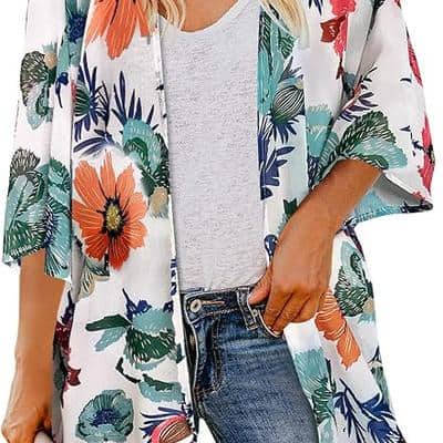 Long Kimono for Women Chiffon Beach Coverups 1