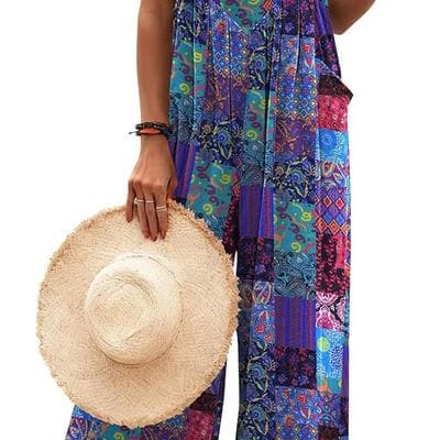 Ekouaer Jumpsuit for women Boho Loose Overalls 1