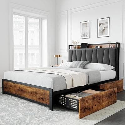 GarveeHome Queen Size Bed Frame with Storage 1