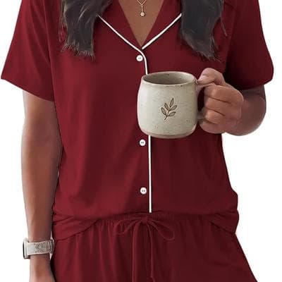 Ekouaer Womens Pajama Sets Button Down Cute 1